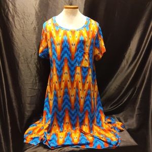 XL LLR Cary Aztec Print Blue, Yellow & Orange